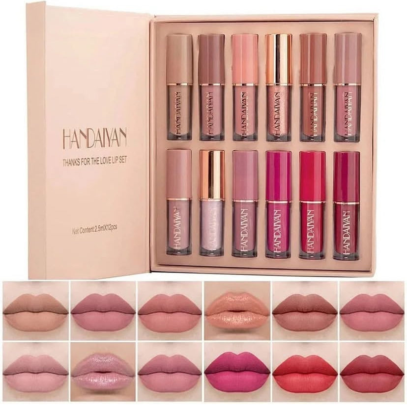 12 Colors Lipgloss- Long-Lasting Waterproof